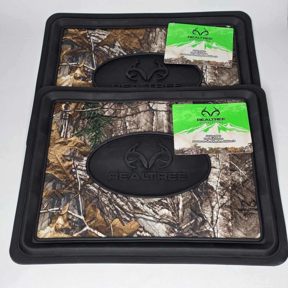 Realtree Outfitters Utility Camo Floor Mats Set of 2 Universal Fit Car Track Mat